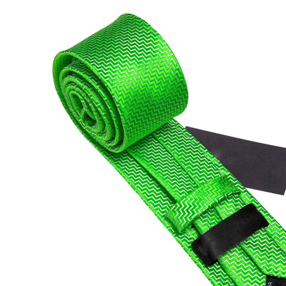 Lime Green Ornament XL Tie, Pocket Square and Cufflinks tie sets    - Sophisticated Gentlemen
