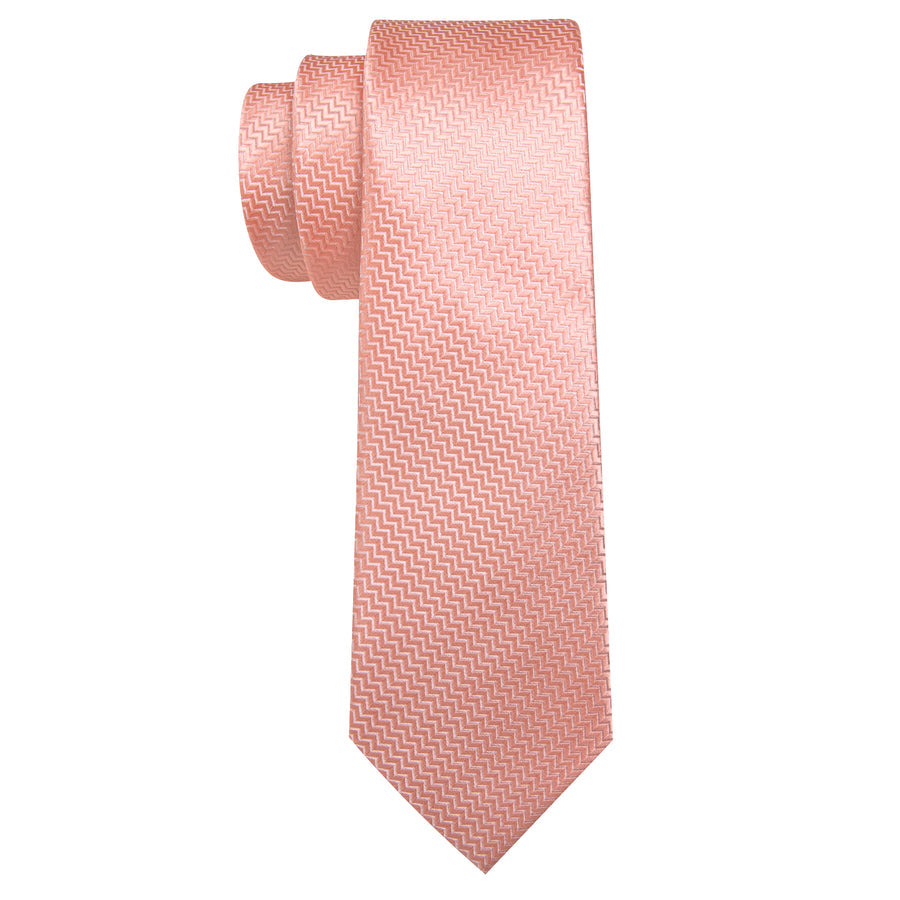 Pastel Pink Ornament XL Tie, Pocket Square and Cufflinks tie sets    - Sophisticated Gentlemen