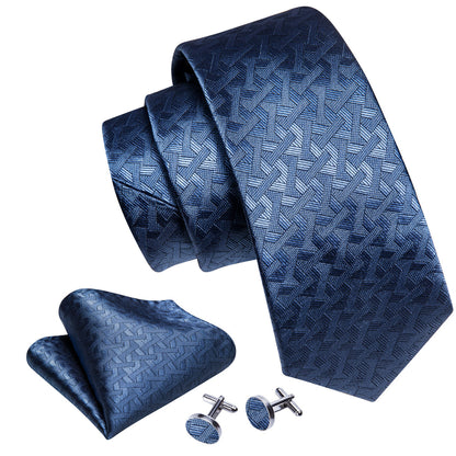 Acid Blue Solid Tie, Pocket Square and Cufflinks Set tie sets    - Sophisticated Gentlemen