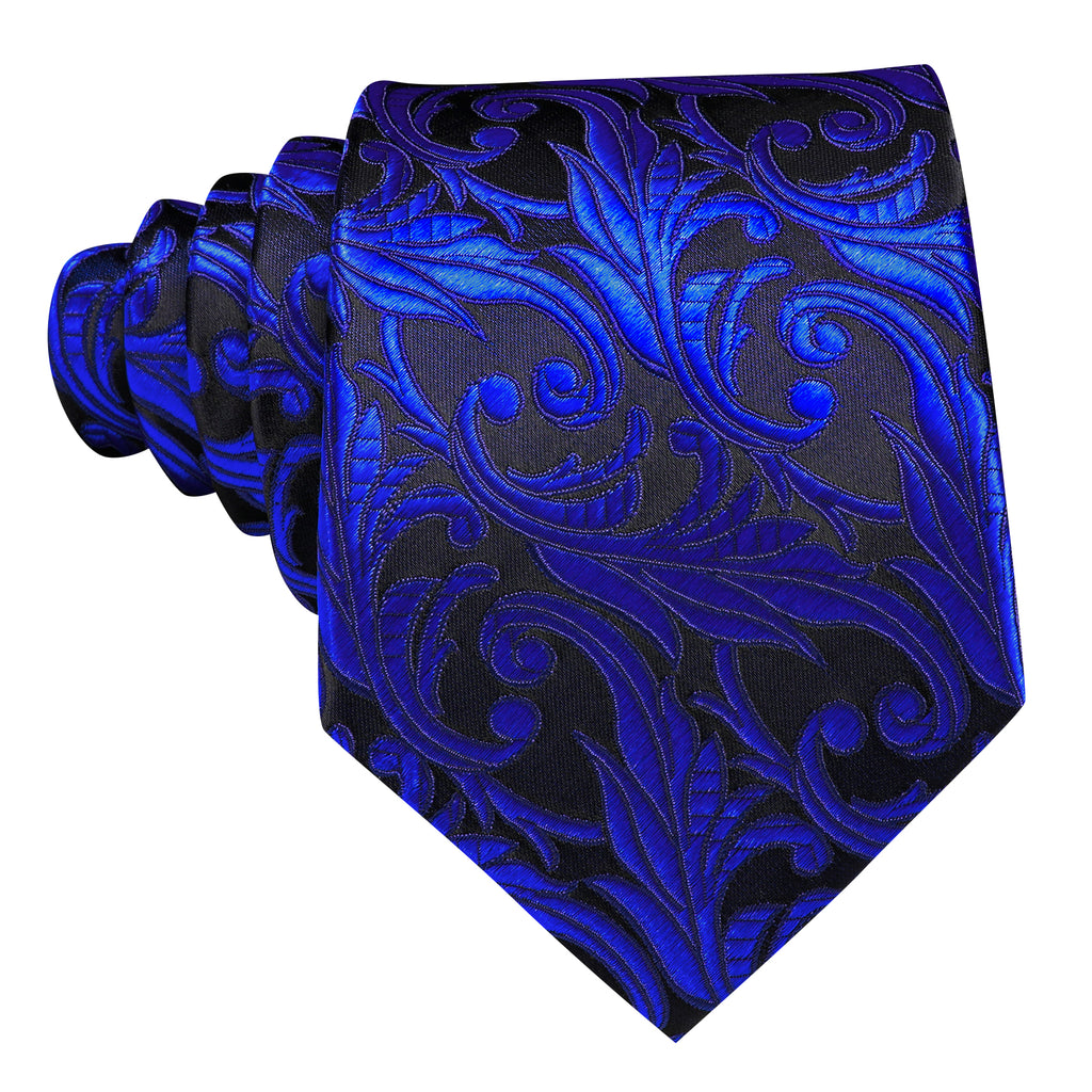 Cobalt Blue Paisley Tie, Pocket Square and Cufflinks Set tie sets    - Sophisticated Gentlemen