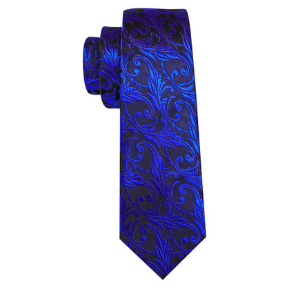 Cobalt Blue Paisley Tie, Pocket Square and Cufflinks Set tie sets    - Sophisticated Gentlemen