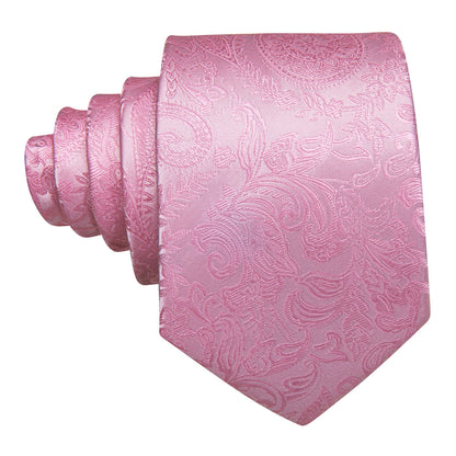 Pink Paisley Silk Tie, Pocket Square and Cufflinks Set tie sets    - Sophisticated Gentlemen