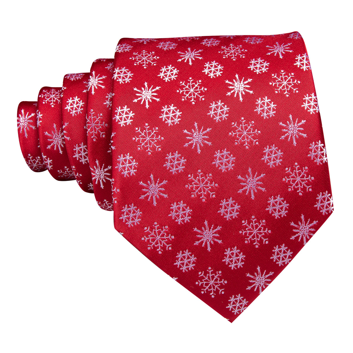 Red White Christmas Snowflake Tie, Pocket Square and Cufflinks Set tie sets    - Sophisticated Gentlemen