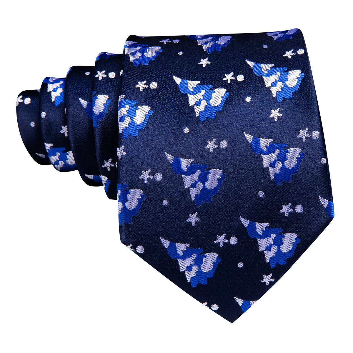 Blue White Jacquard Pattern Tie, Pocket Square and Cufflinks Set tie sets    - Sophisticated Gentlemen