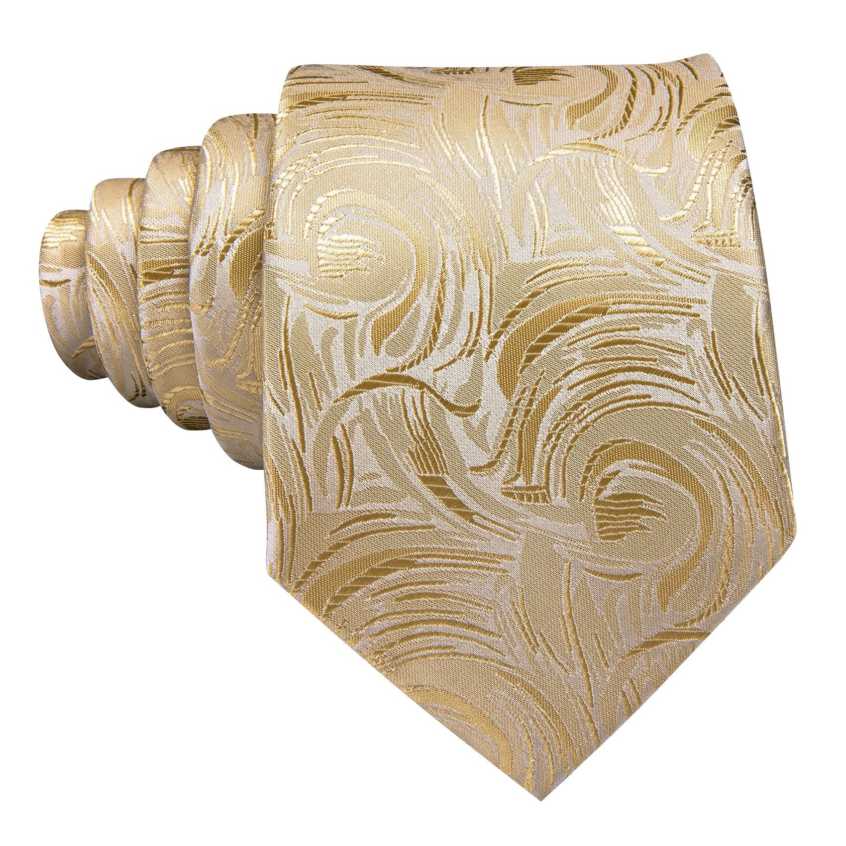 Champagne and Gold Abstract Silk Tie Set tie sets    - Sophisticated Gentlemen