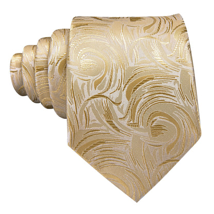 Champagne and Gold Abstract Silk Tie Set tie sets    - Sophisticated Gentlemen