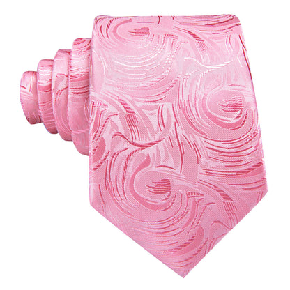 Pink Paisley Silk Tie, Pocket Square and Cufflinks Set tie sets    - Sophisticated Gentlemen
