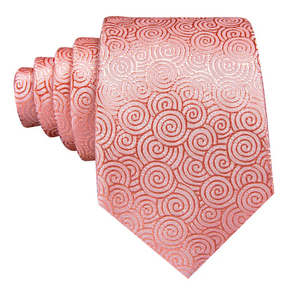 Melon Red Silk Novelty Tie, Pocket Square and Cufflinks Set tie sets    - Sophisticated Gentlemen