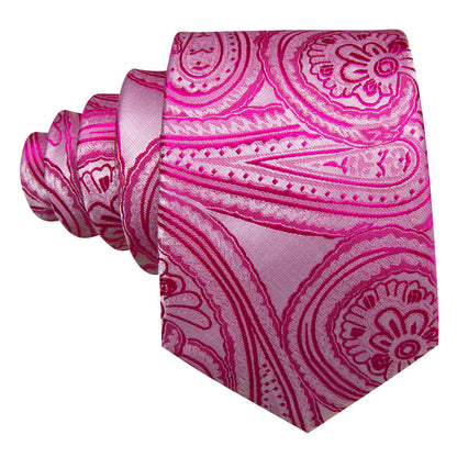 Orchid Pink Floral Tie, Pocket Square and Cufflinks Set tie sets    - Sophisticated Gentlemen