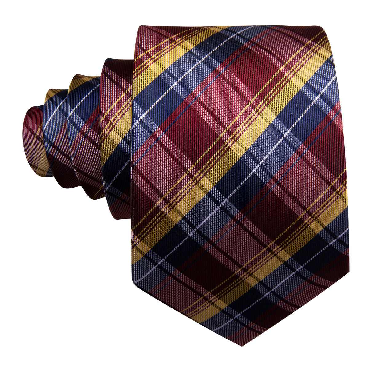 Blue Red Classy Plaid Tie, Pocket Square and Cufflinks Set tie sets    - Sophisticated Gentlemen