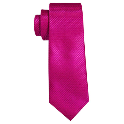 Rose Red Pink Solid Silk Tie, Pocket Square and Cufflinks Set tie sets    - Sophisticated Gentlemen