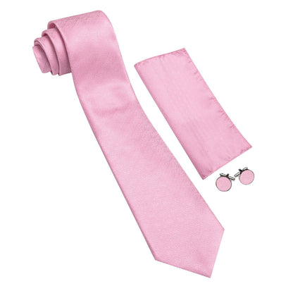 Pink Geometric Tie, Pocket Square and Cufflinks Set tie sets    - Sophisticated Gentlemen