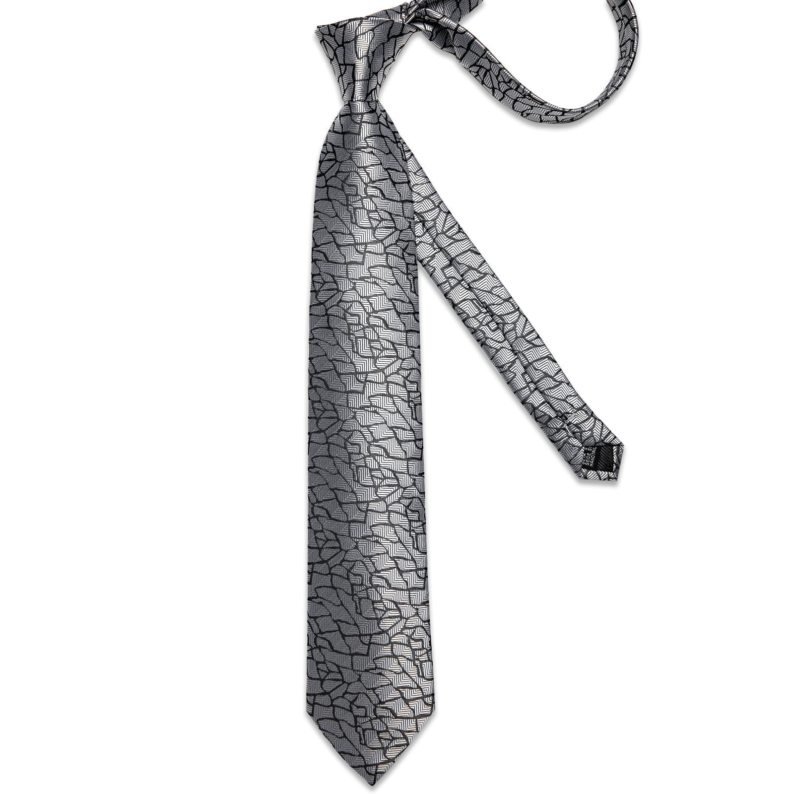 Silver Pieces Tie, Pocket Square and Cufflinks tie set    - Sophisticated Gentlemen