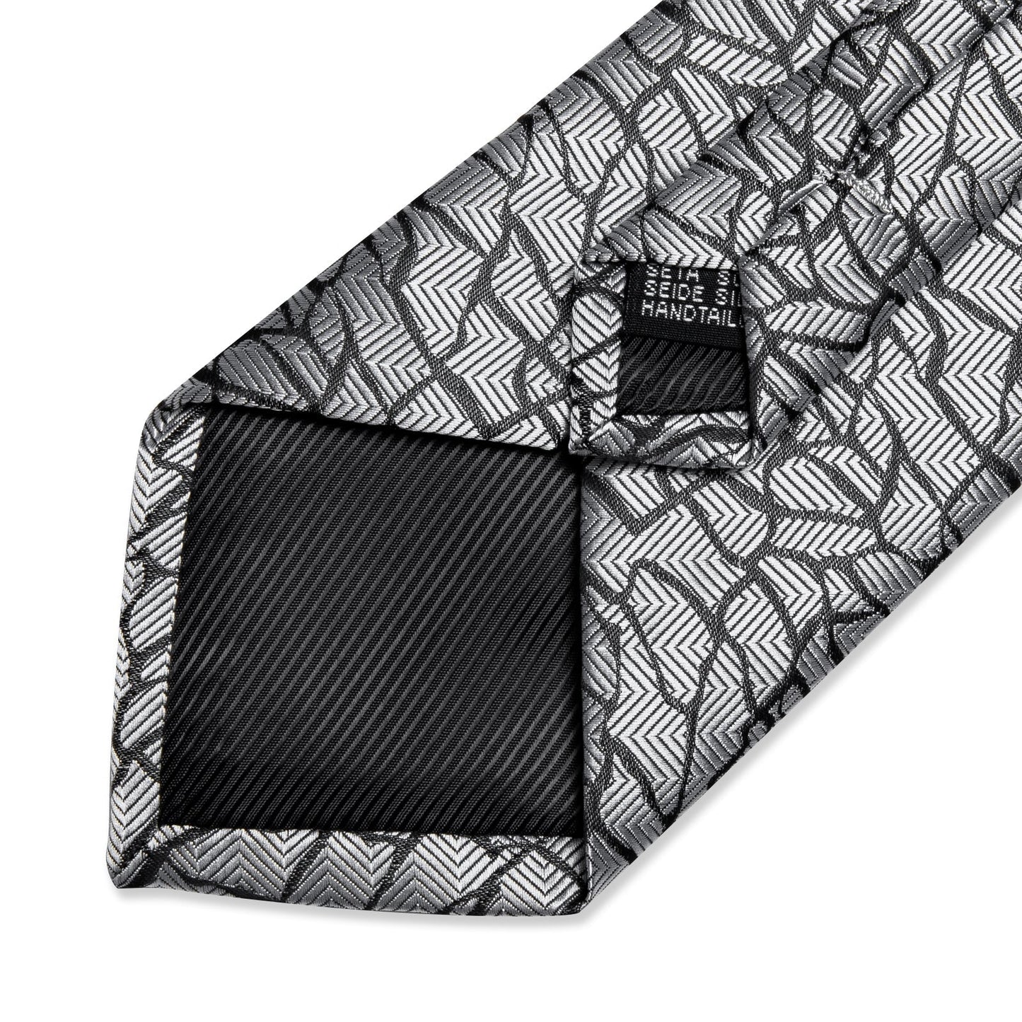 Silver Pieces Tie, Pocket Square and Cufflinks tie set    - Sophisticated Gentlemen