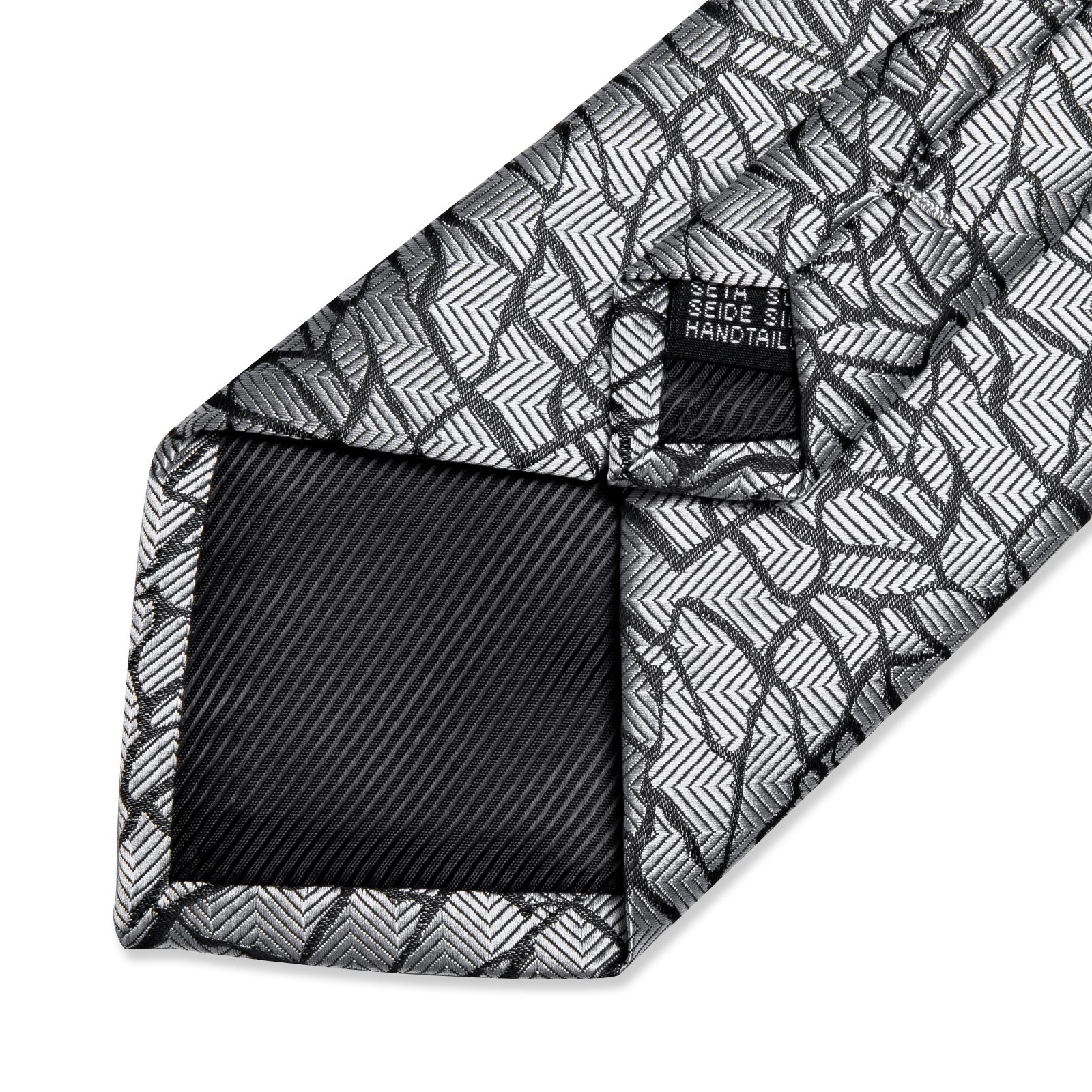 Silver Pieces Tie, Pocket Square and Cufflinks tie set    - Sophisticated Gentlemen