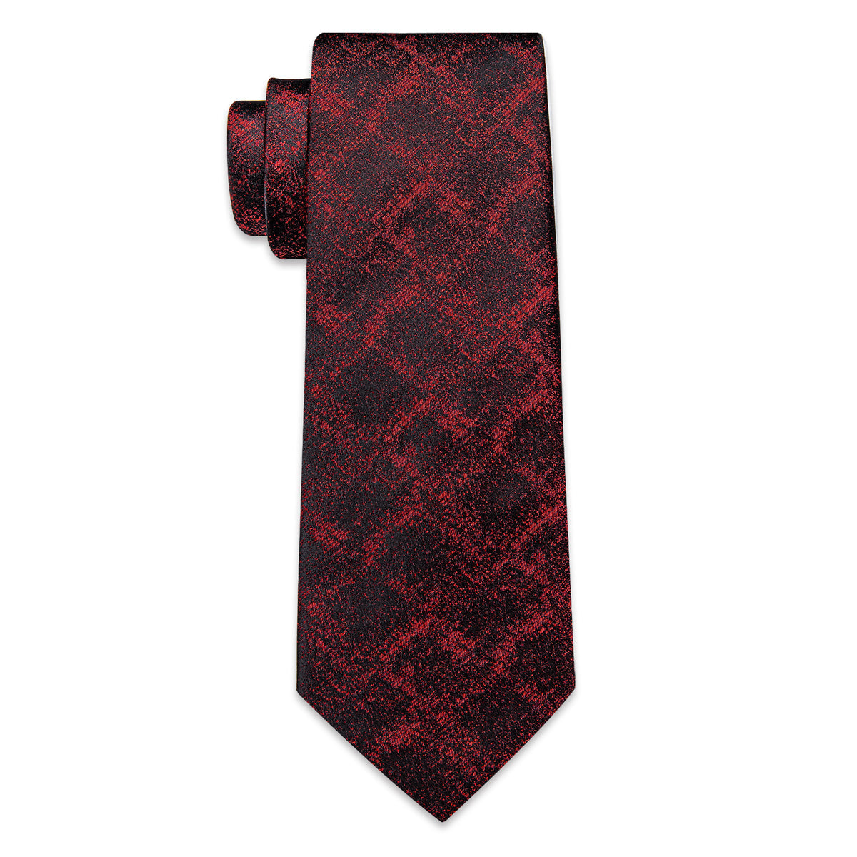 Red and Black Plaid Silk Tie, Pocket Square and Cufflinks tie sets    - Sophisticated Gentlemen