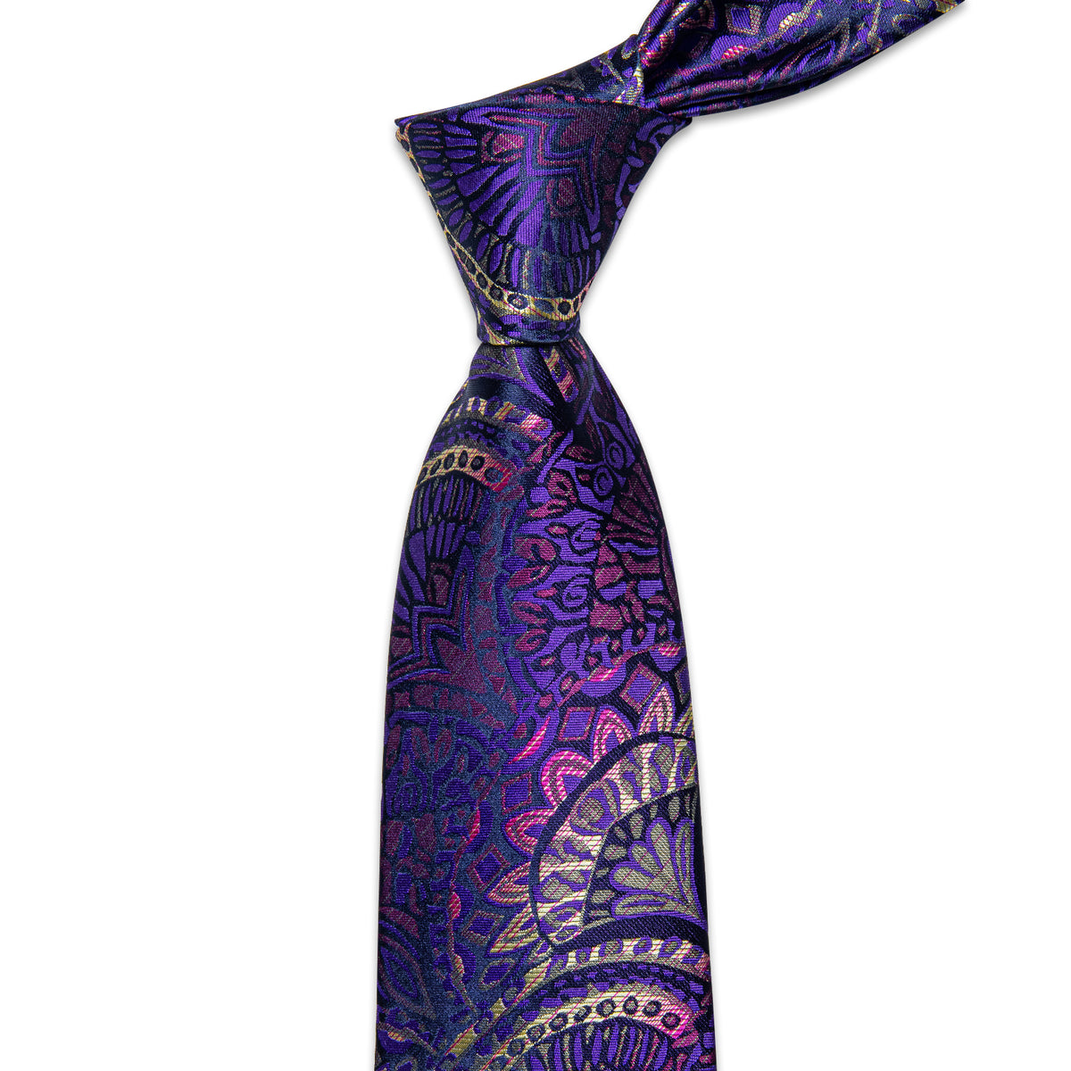 Purple, Pink and Yellow Floral Silk Tie, Pocket Square and Cufflinks tie sets    - Sophisticated Gentlemen