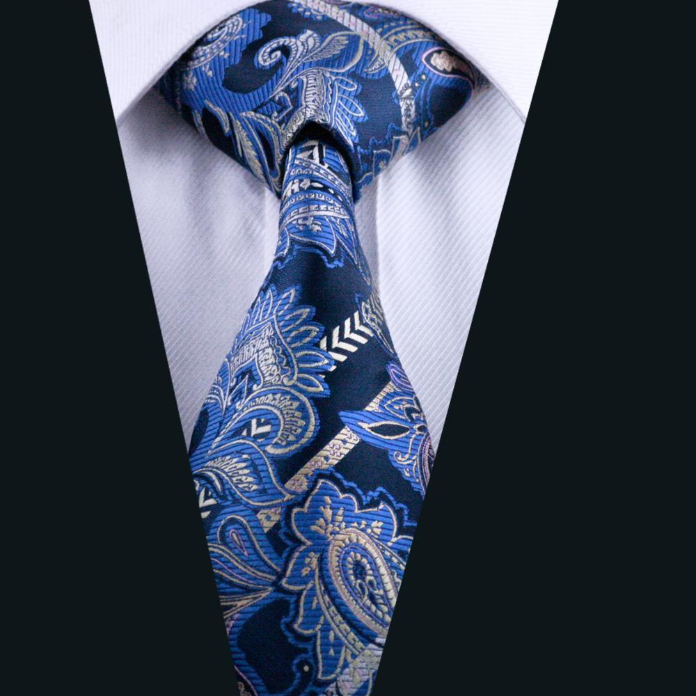Deep Blue Paisley Silk Tie, Pocket Square and Cufflinks Set tie sets    - Sophisticated Gentlemen