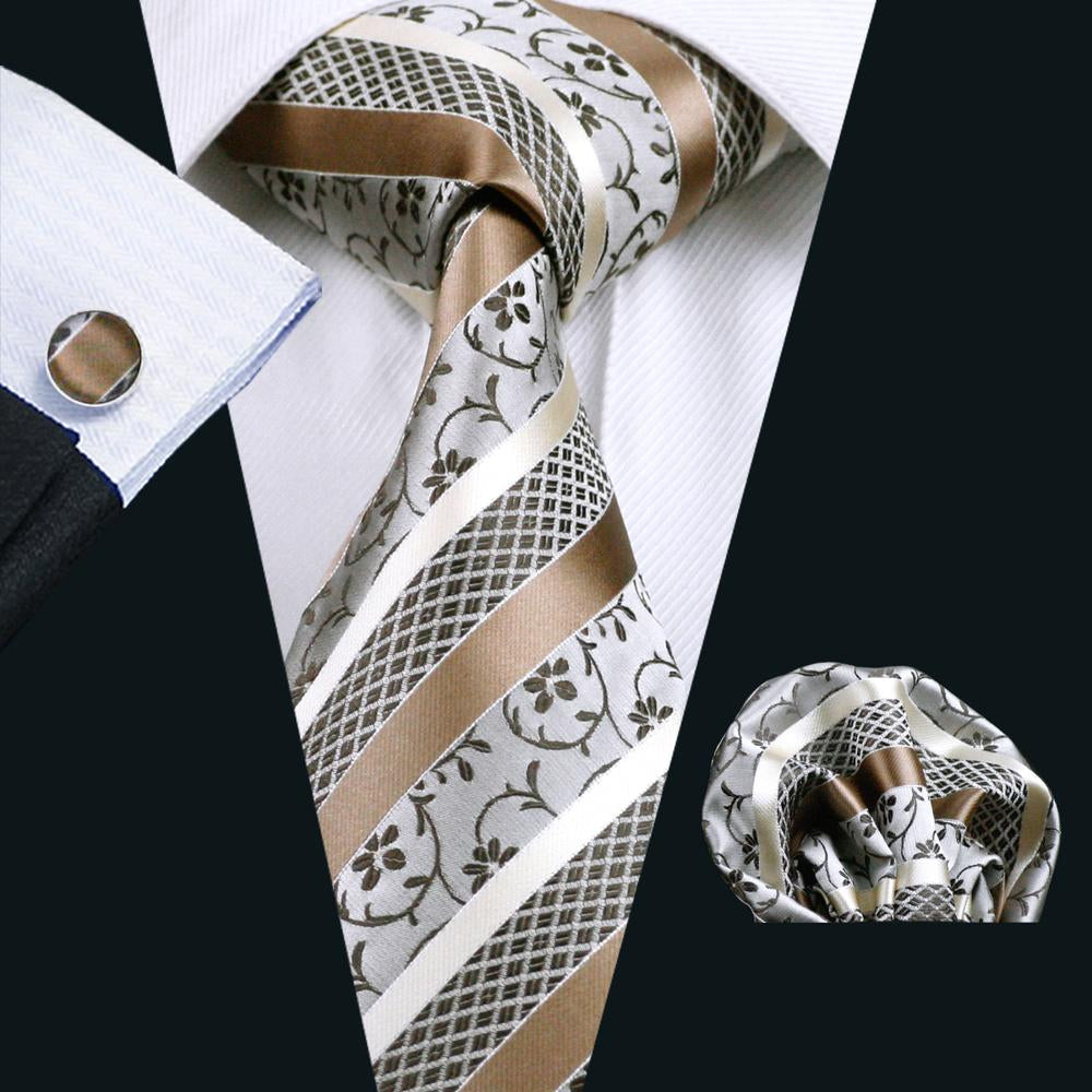 El Dorado Tie, Pocket Square and Cufflinks tie sets    - Sophisticated Gentlemen