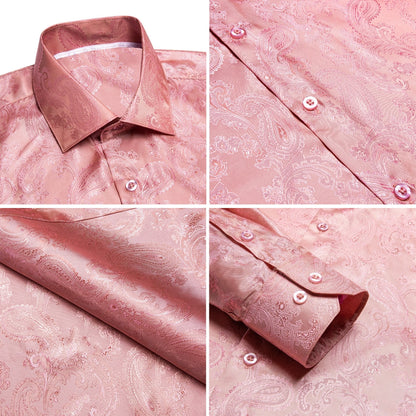 Baby Pink Paisley Dress Shirt shirt    - Sophisticated Gentlemen