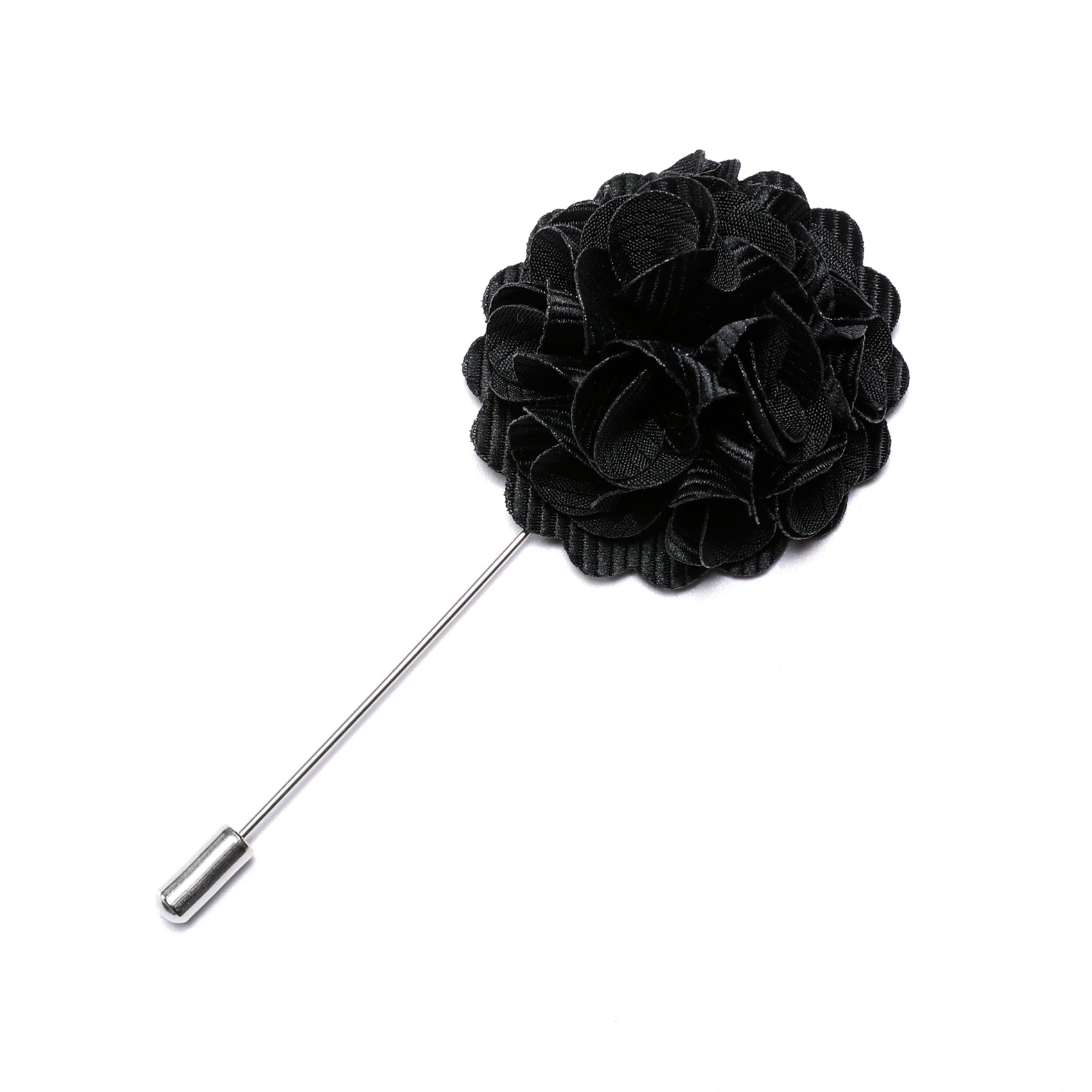 Black Floral Lapel Pin lapel pin    - Sophisticated Gentlemen