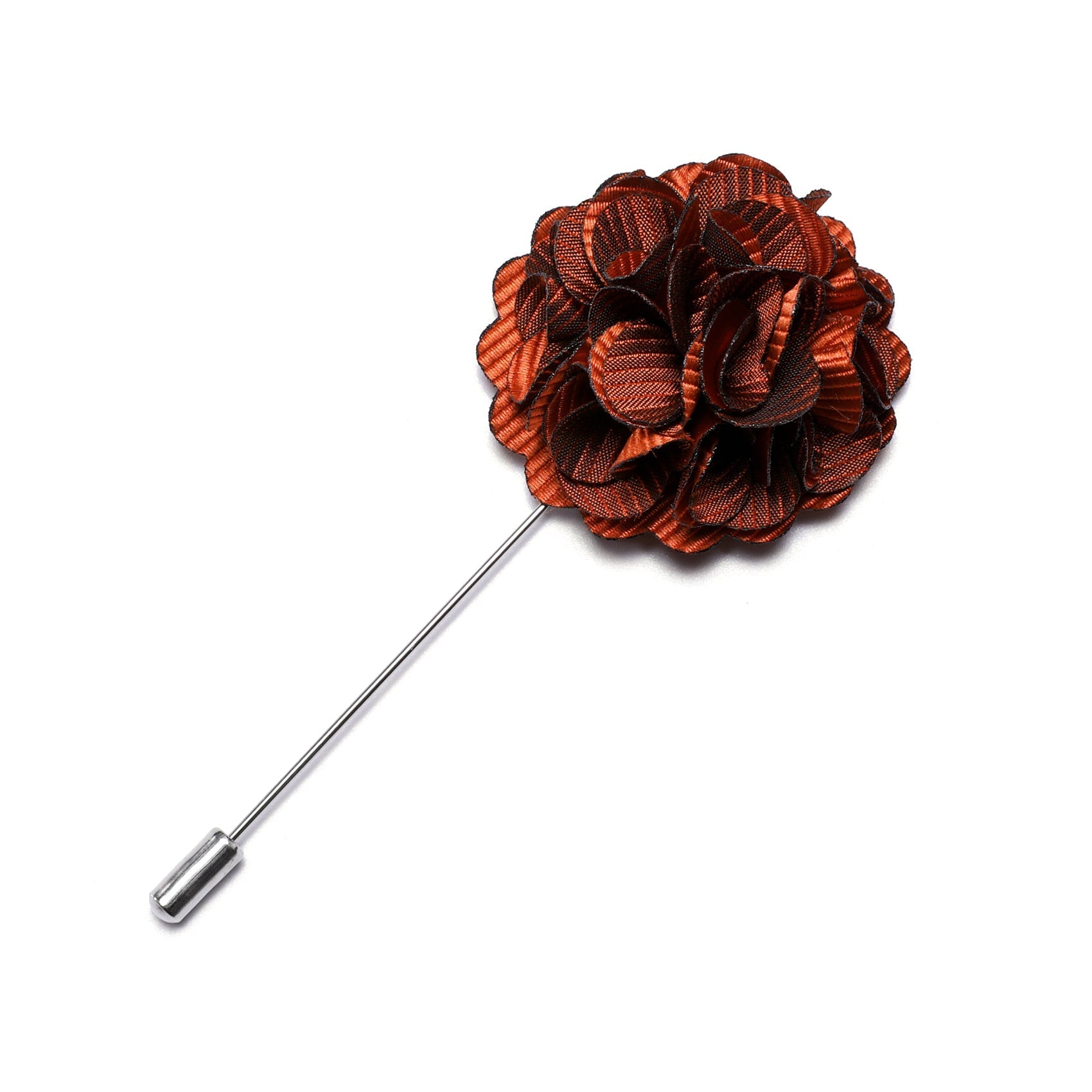 Dark Orange Floral Lapel Pin lapel pin    - Sophisticated Gentlemen