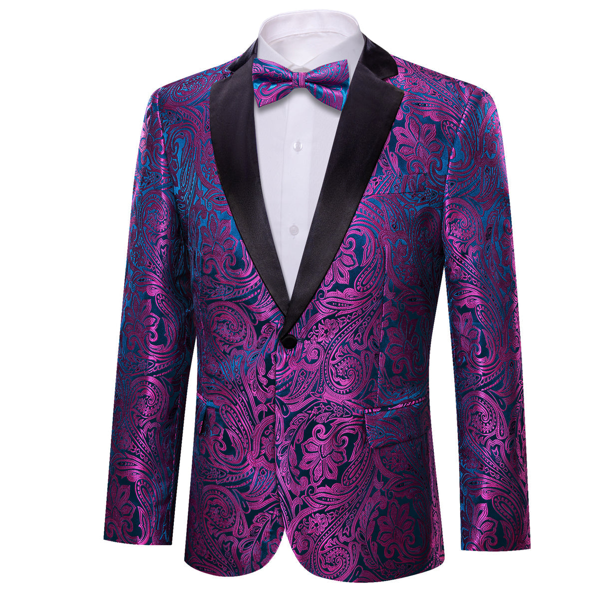 Purple and Blue Paisley Tuxedo Jacket tuxedo    - Sophisticated Gentlemen