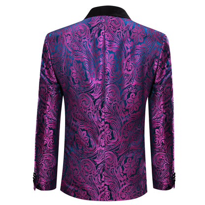 Purple and Blue Paisley Tuxedo Jacket tuxedo    - Sophisticated Gentlemen