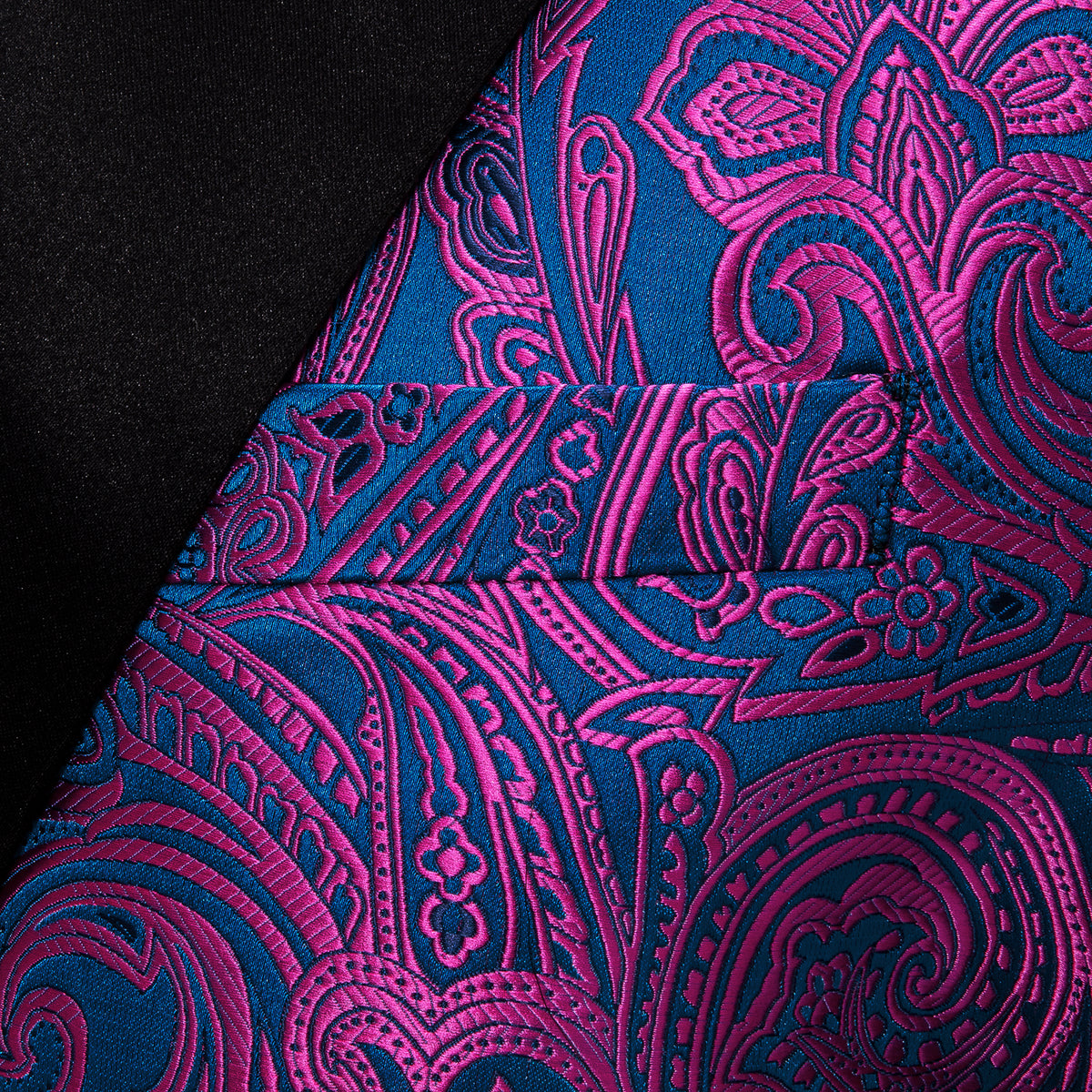 Purple and Blue Paisley Tuxedo Jacket tuxedo    - Sophisticated Gentlemen