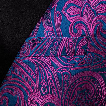 Purple and Blue Paisley Tuxedo Jacket tuxedo    - Sophisticated Gentlemen