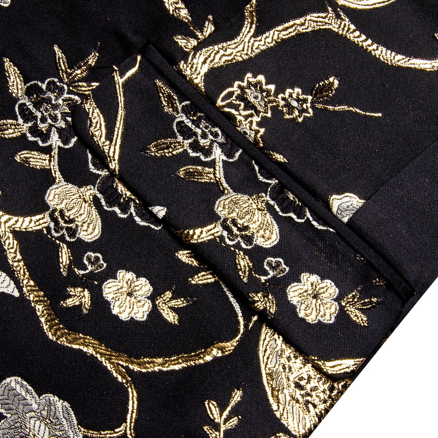 Black and Gold Floral Tuxedo Jacket tuxedo    - Sophisticated Gentlemen