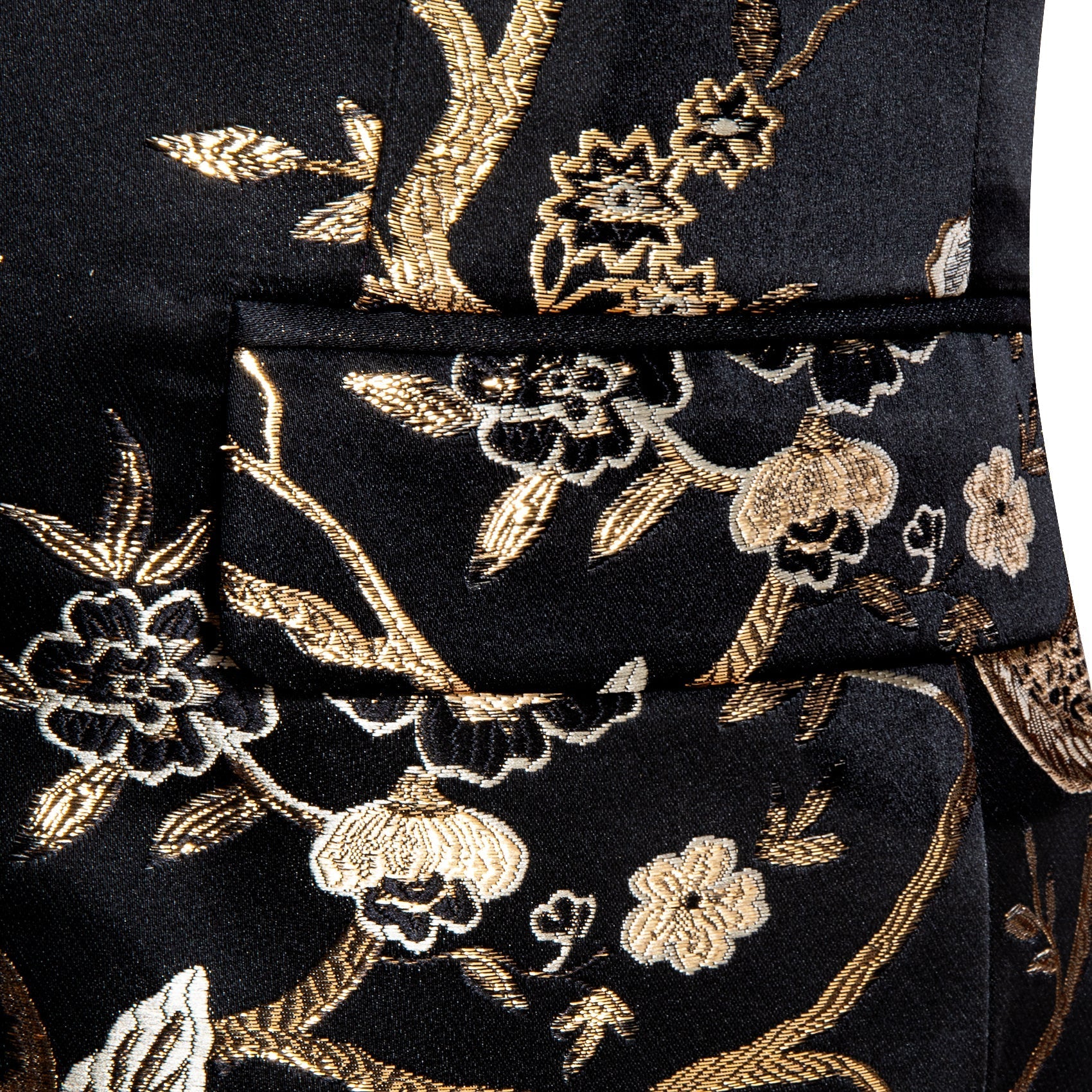 Black and Gold Floral Tuxedo Jacket tuxedo    - Sophisticated Gentlemen