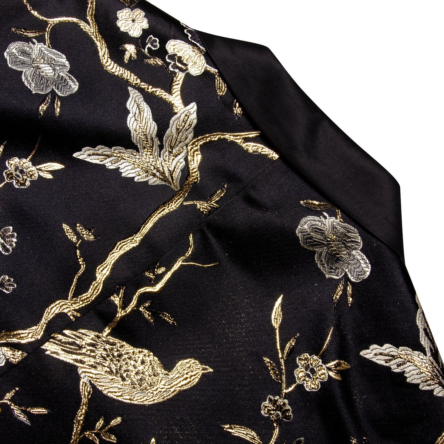 Black and Gold Floral Tuxedo Jacket tuxedo    - Sophisticated Gentlemen