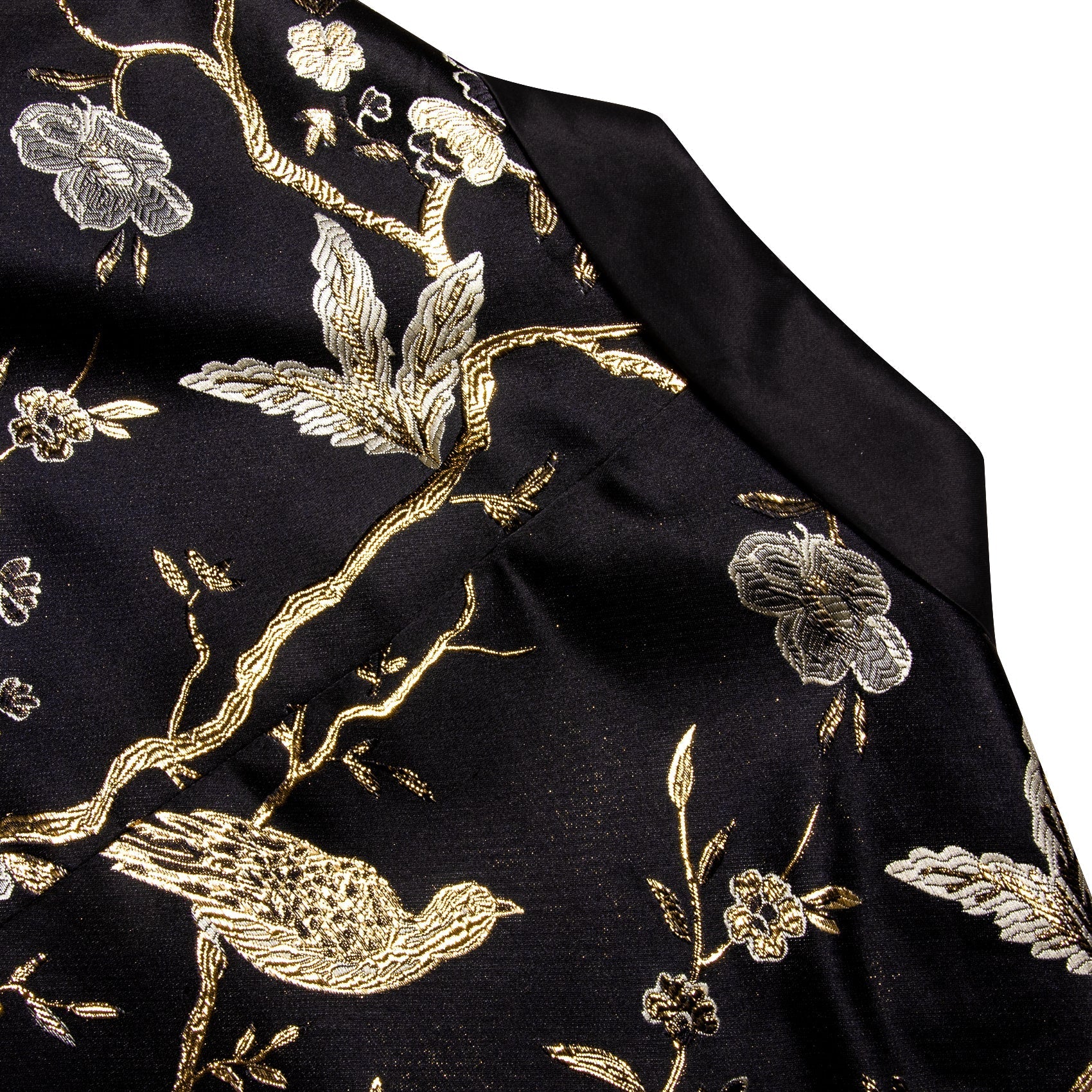Black and Gold Floral Tuxedo Jacket tuxedo    - Sophisticated Gentlemen