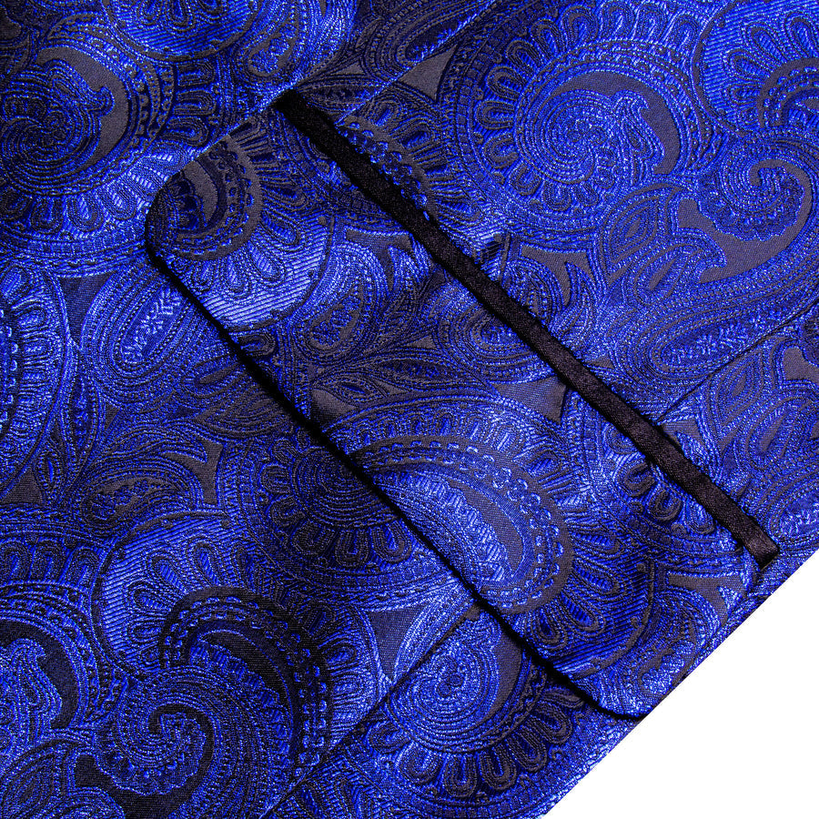 Klein Blue Black Paisley Men's Tuxedo Jacket tuxedo    - Sophisticated Gentlemen