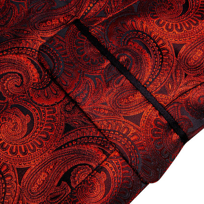 Fire Red Paisley Men's Tuxedo Jacket tuxedo    - Sophisticated Gentlemen