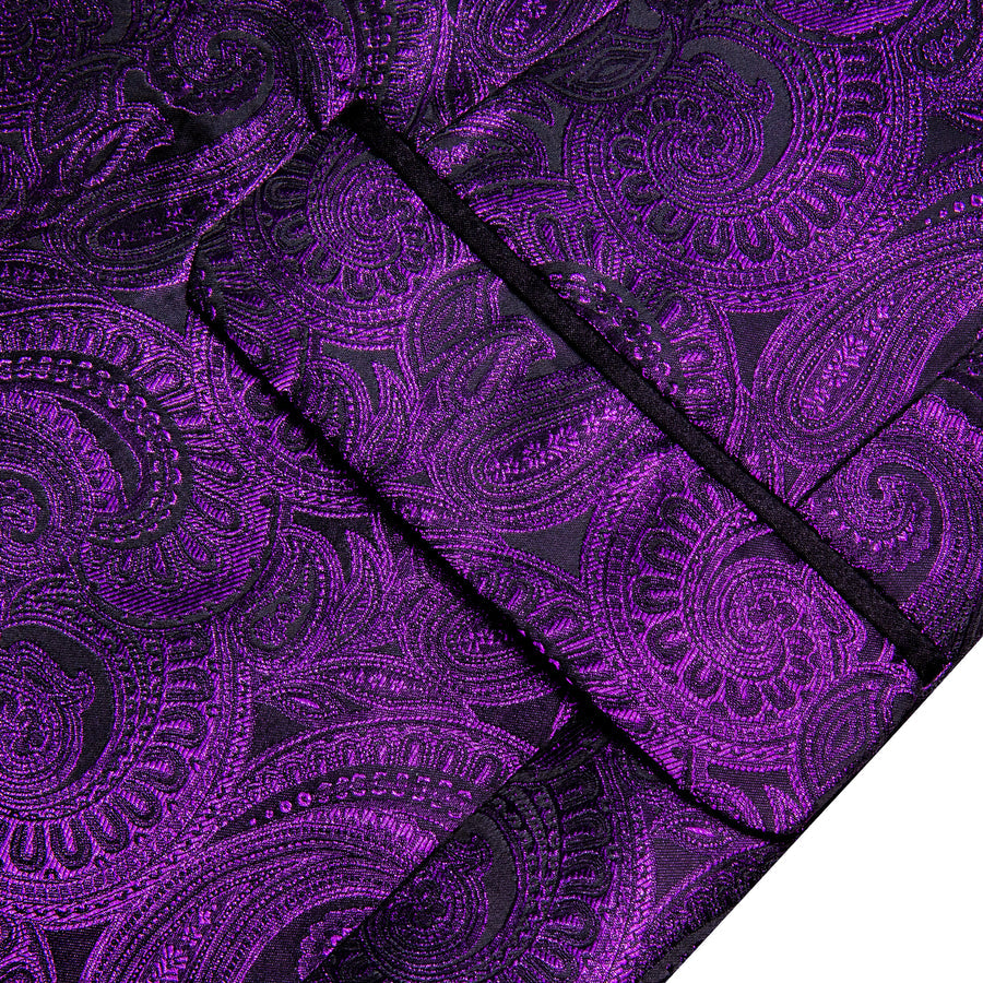 Purple and Black Paisley Men's Tuxedo Jacket tuxedo    - Sophisticated Gentlemen