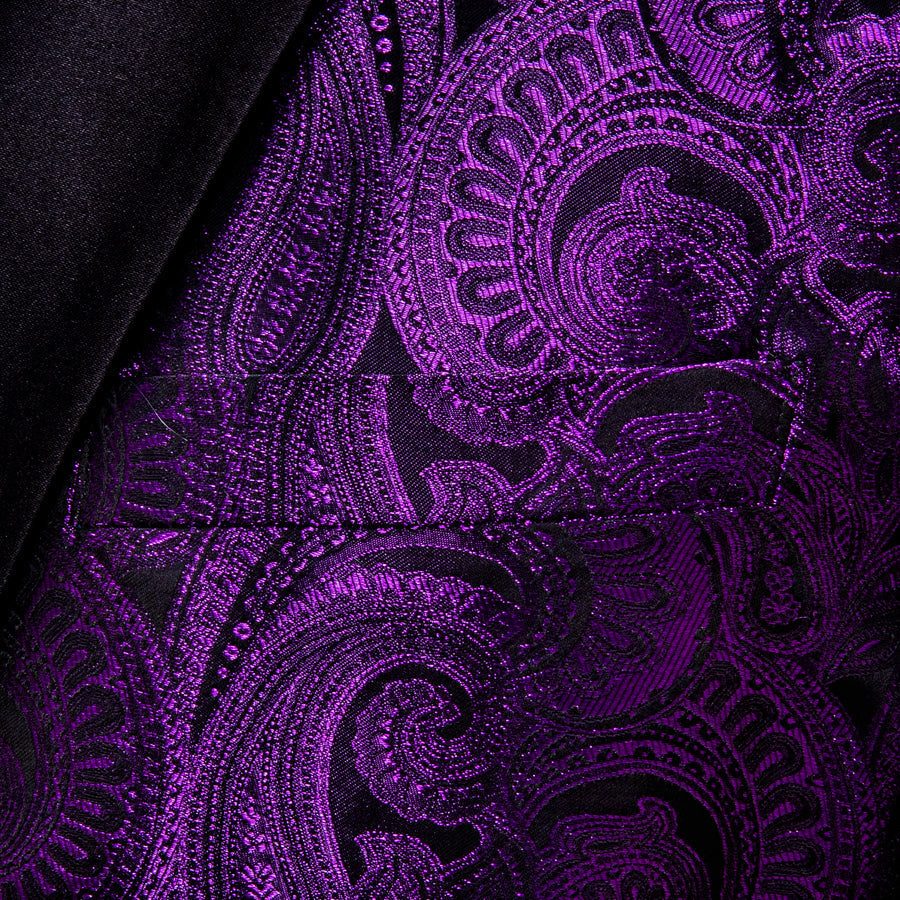 Purple and Black Paisley Men's Tuxedo Jacket tuxedo    - Sophisticated Gentlemen