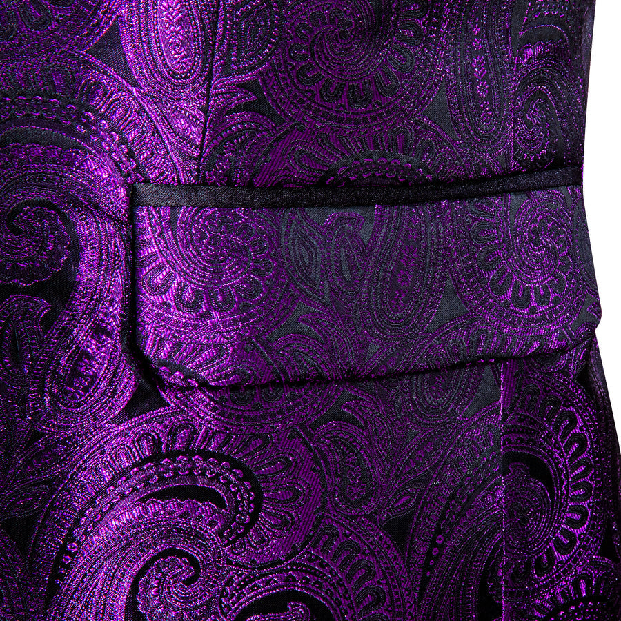 Purple and Black Paisley Men's Tuxedo Jacket tuxedo    - Sophisticated Gentlemen