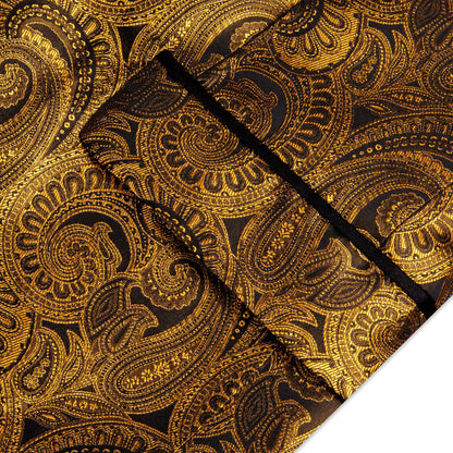 Black and Gold Paisley Shawl Collar Tuxedo Jacket tuxedo    - Sophisticated Gentlemen