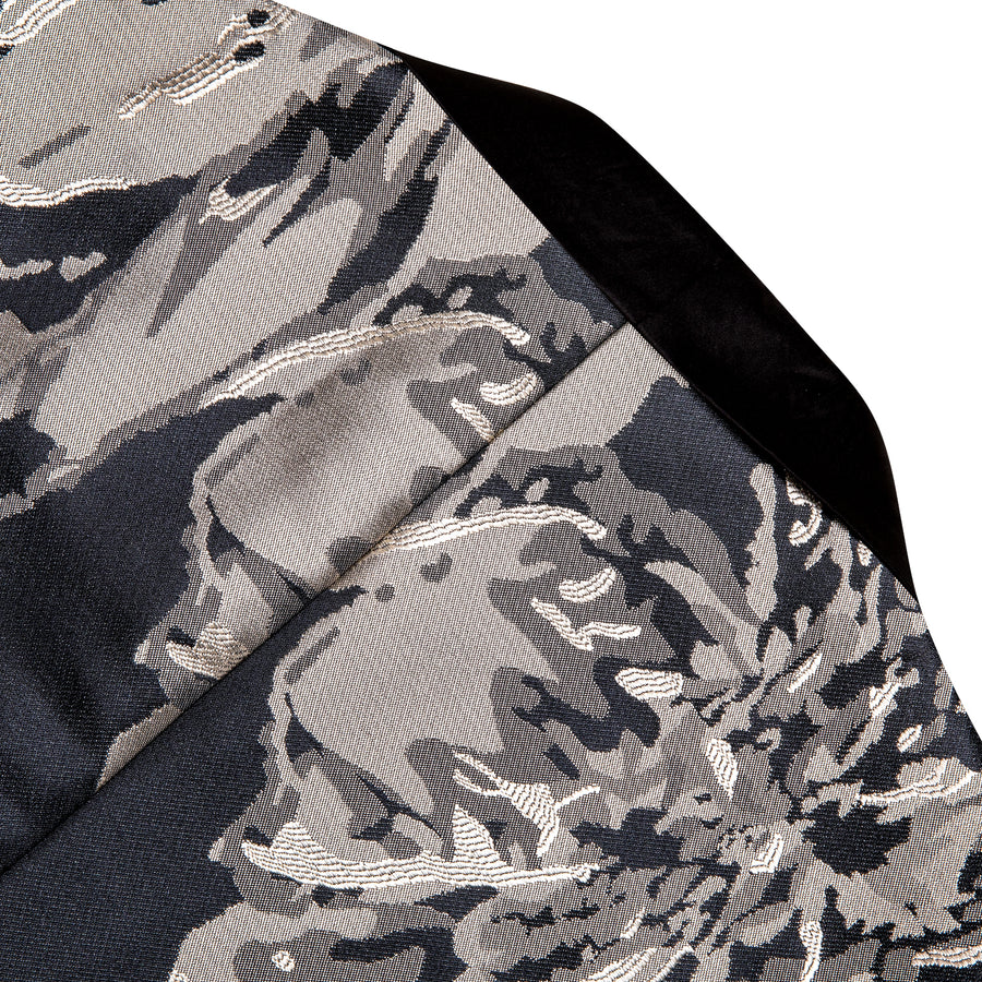 Black Tan Floral Men's Tuxedo Jacket tuxedo    - Sophisticated Gentlemen