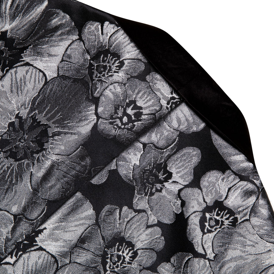 Black and Gray Floral Men's Tuxedo Jacket tuxedo    - Sophisticated Gentlemen