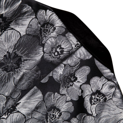 Black and Gray Floral Men's Tuxedo Jacket tuxedo    - Sophisticated Gentlemen