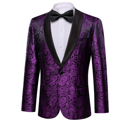 Luxury Purple Paisley Men's Tuxedo Jacket tuxedo    - Sophisticated Gentlemen