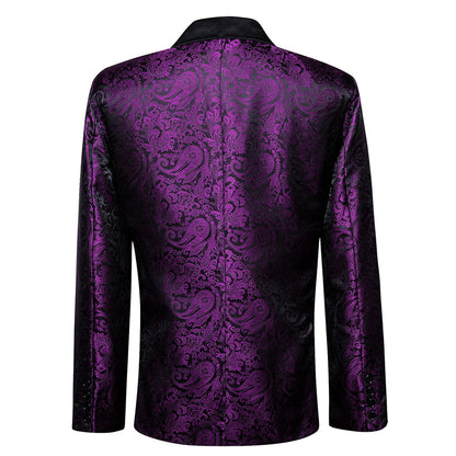 Luxury Purple Paisley Men's Tuxedo Jacket tuxedo    - Sophisticated Gentlemen
