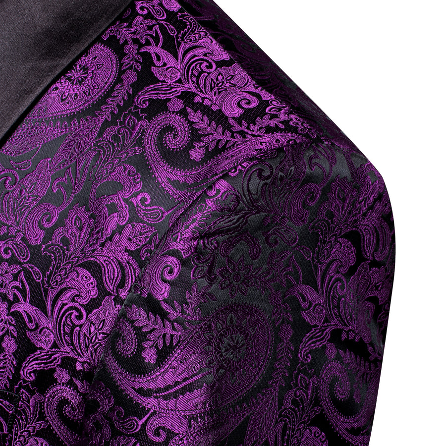 Luxury Purple Paisley Men's Tuxedo Jacket tuxedo    - Sophisticated Gentlemen