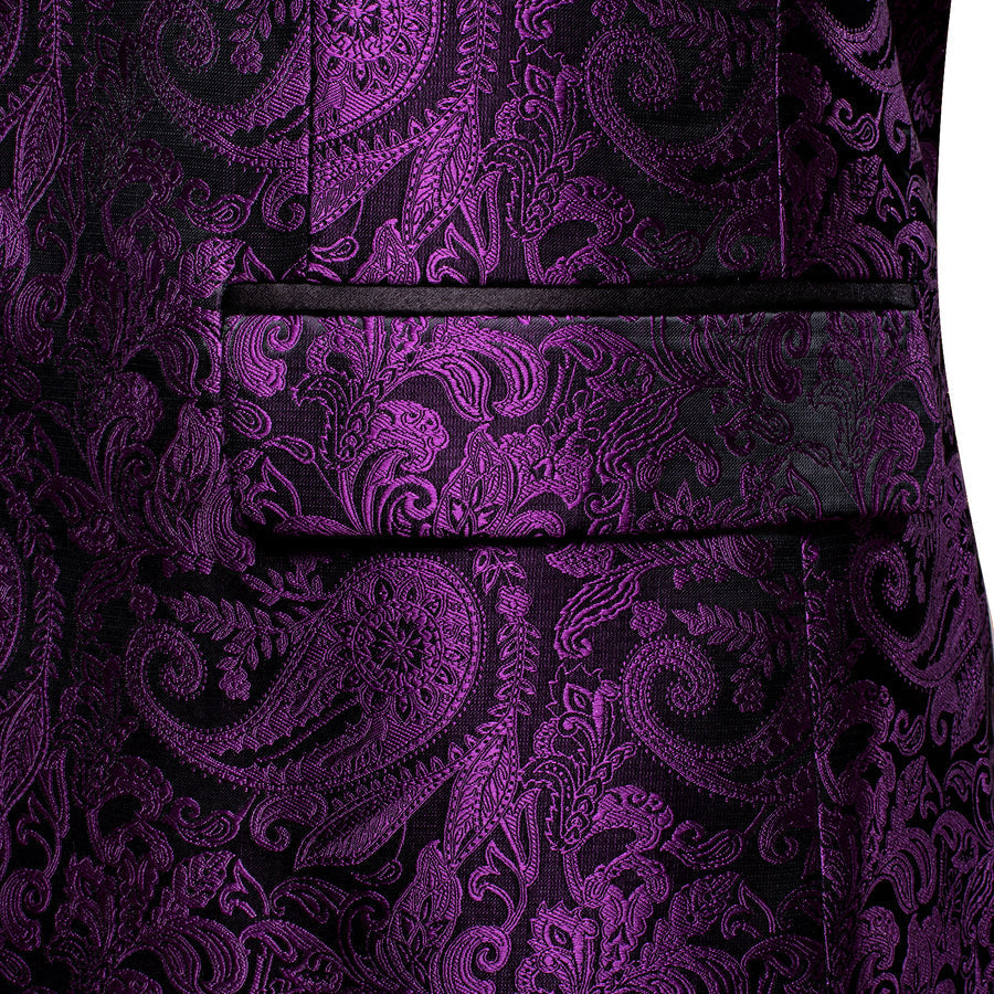 Luxury Purple Paisley Men's Tuxedo Jacket tuxedo    - Sophisticated Gentlemen