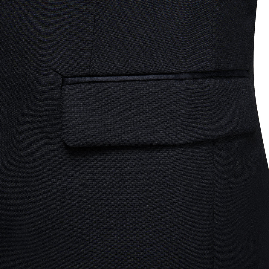 Classic Black Solid Shawl Lapel Suit Men's Tuxedo Jacket tuxedo    - Sophisticated Gentlemen