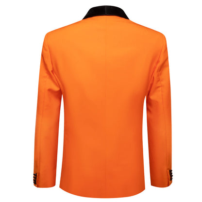 Orange Solid Shawl Lapel Suit Men's Tuxedo Jacket tuxedo    - Sophisticated Gentlemen