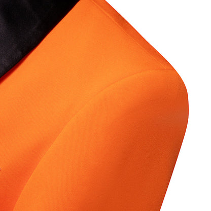 Orange Solid Shawl Lapel Suit Men's Tuxedo Jacket tuxedo    - Sophisticated Gentlemen